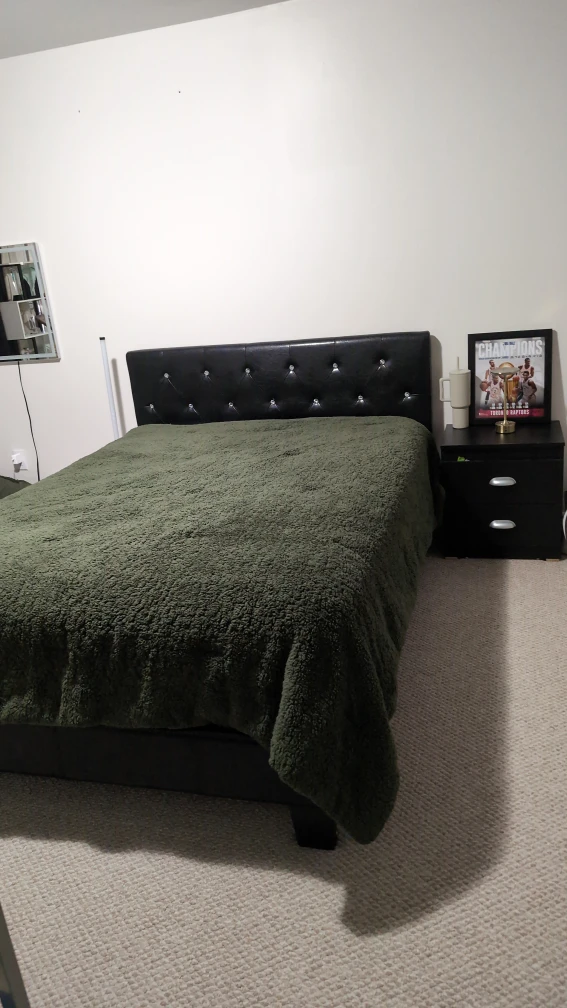 Bed with Headboard & Nightstand queen size