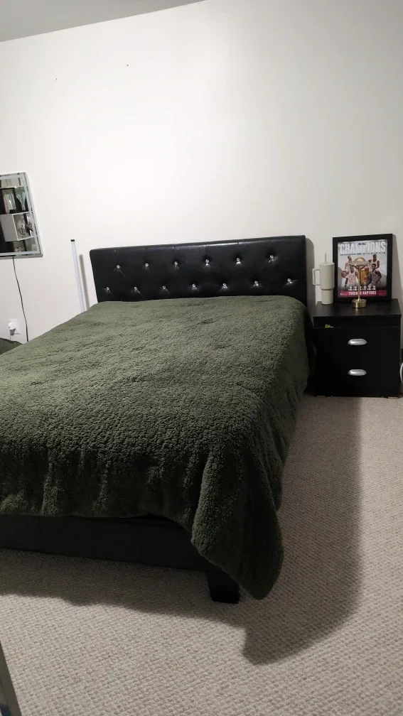 Bed with Headboard & Nightstand queen size