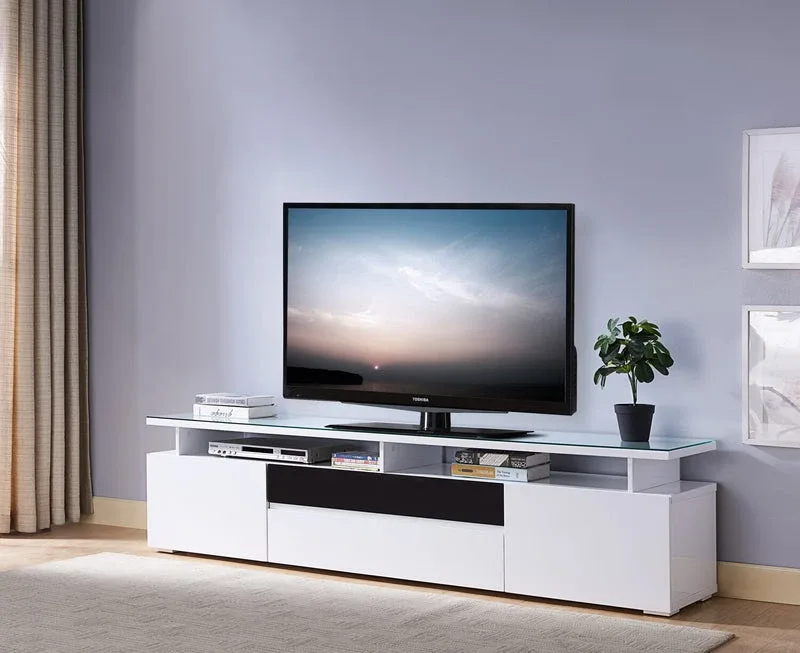Modern White & Black TV Stand