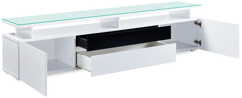 Modern White & Black TV Stand - photo 2