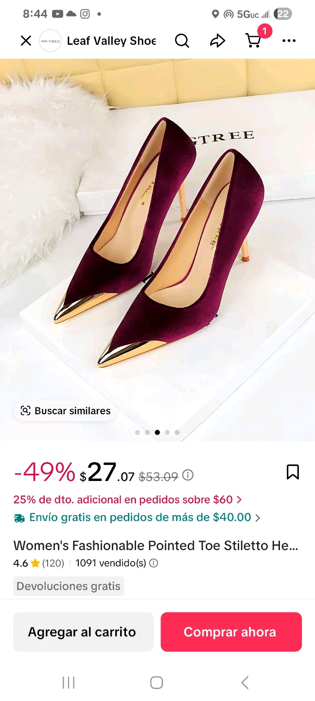 Leaf Valley Shoes Pointed Toe Stiletto Heels - Size 7