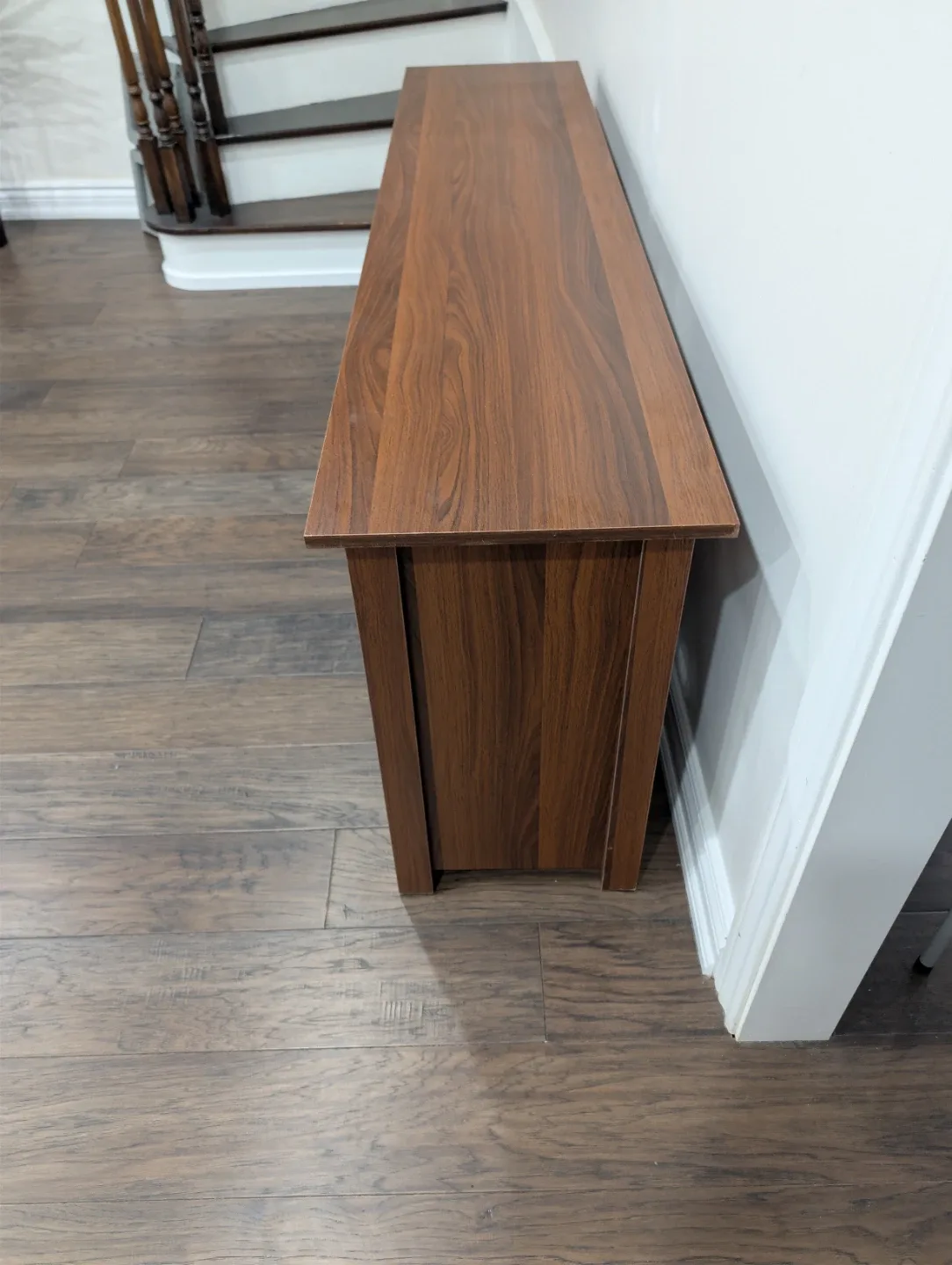 Modern Walnut TV Stand Console – Fits up to 75" TV (Like New)