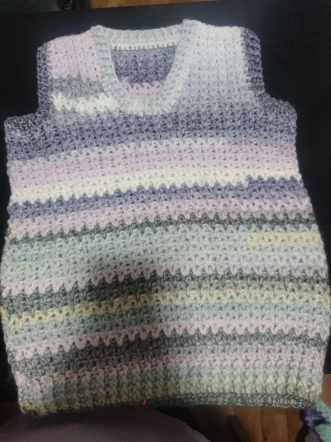 Handmade Striped Crochet Vest