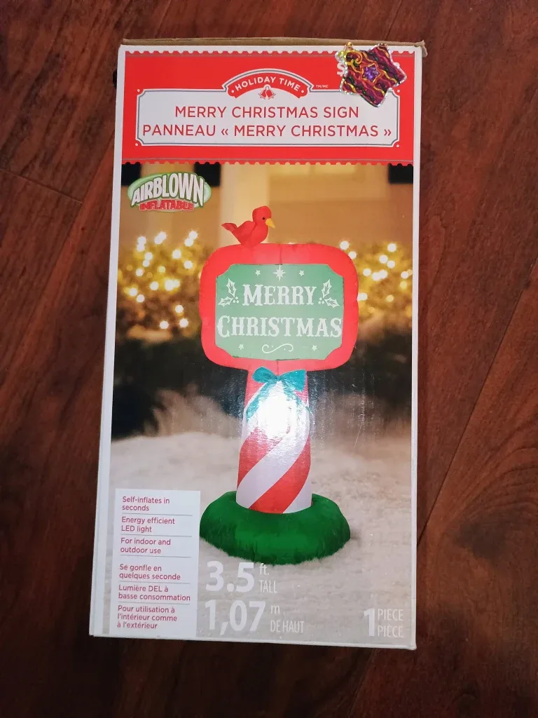 Holiday Time Merry Christmas Sign - 3.5 ft Tall