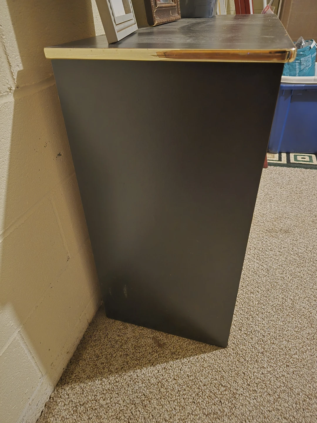 Black 6 Drawer Dresser with Gold Trim and Handles - photo 4