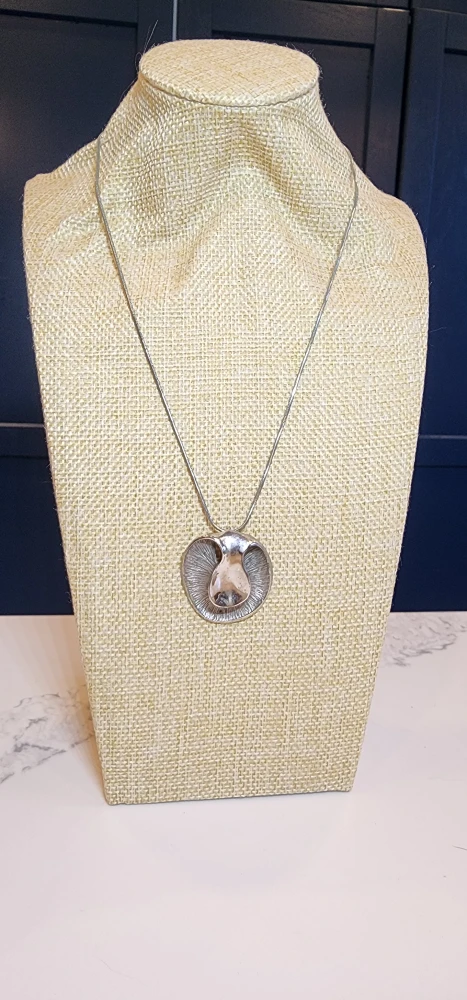 Vintage Silver Modernist Pendant Necklace - photo 2