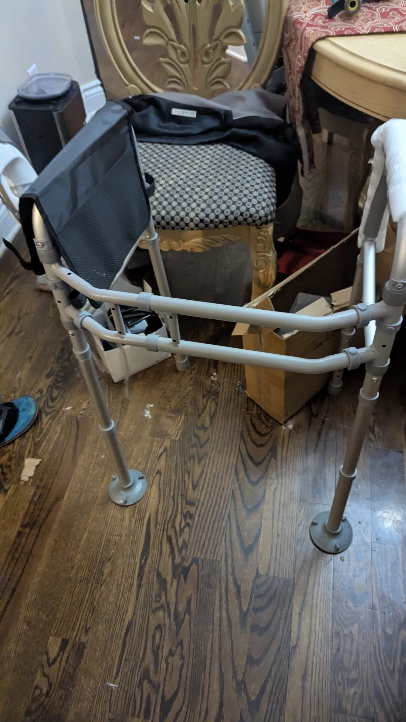 New Silver Folding Walker with Seat
