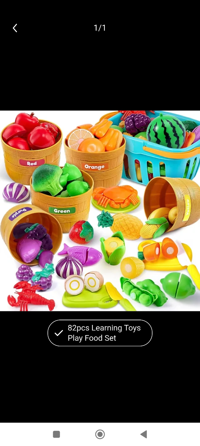 82pcs Learning Toys Play Food Set