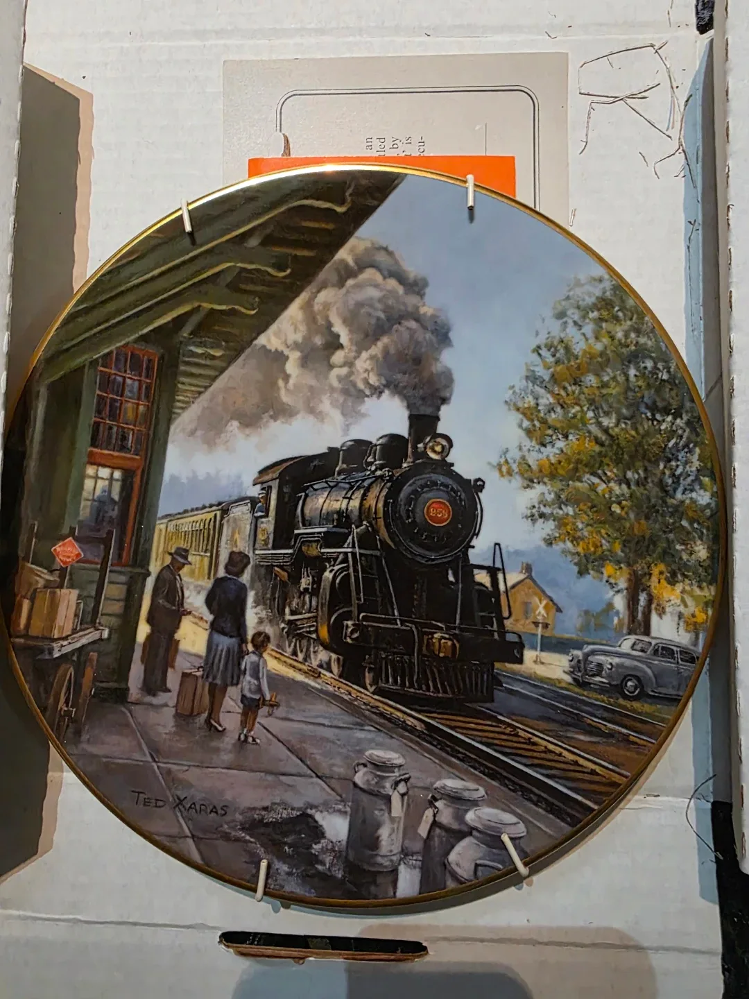 Vintage train collector plates