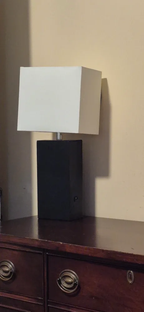Black Table Lamp with White Shade