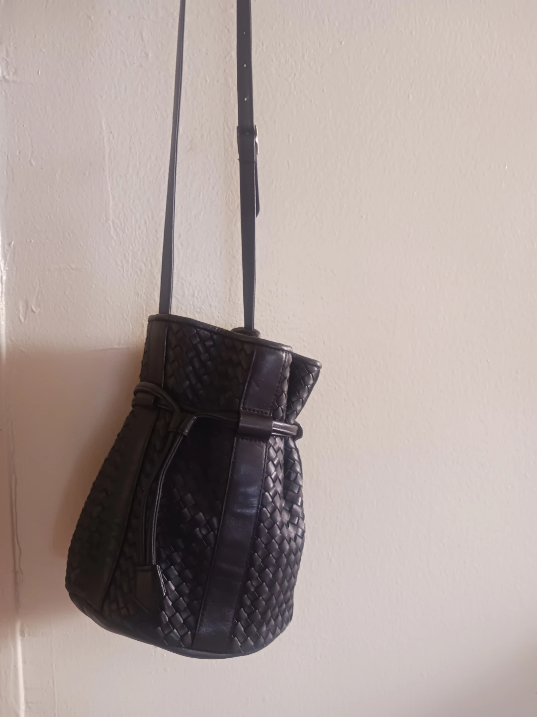 Etienne Aigner Black Leather Bucket Bag