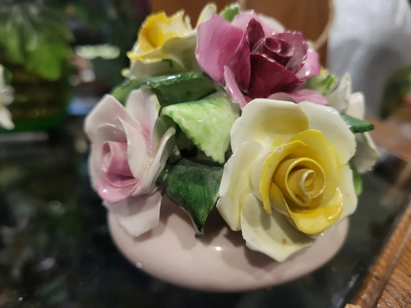 Vintage Floral Ceramic Figurine