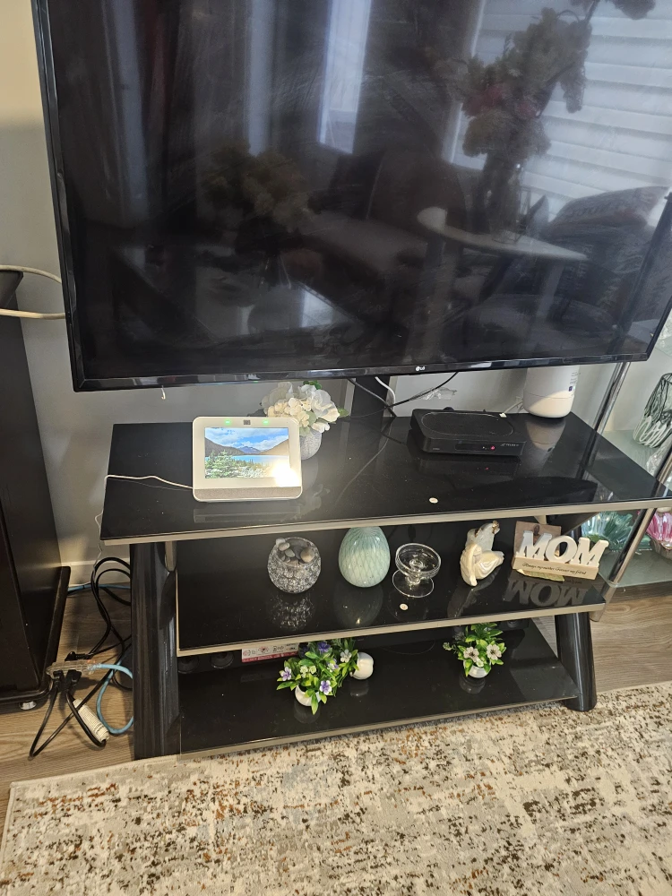 Black TV Stand with Shelves