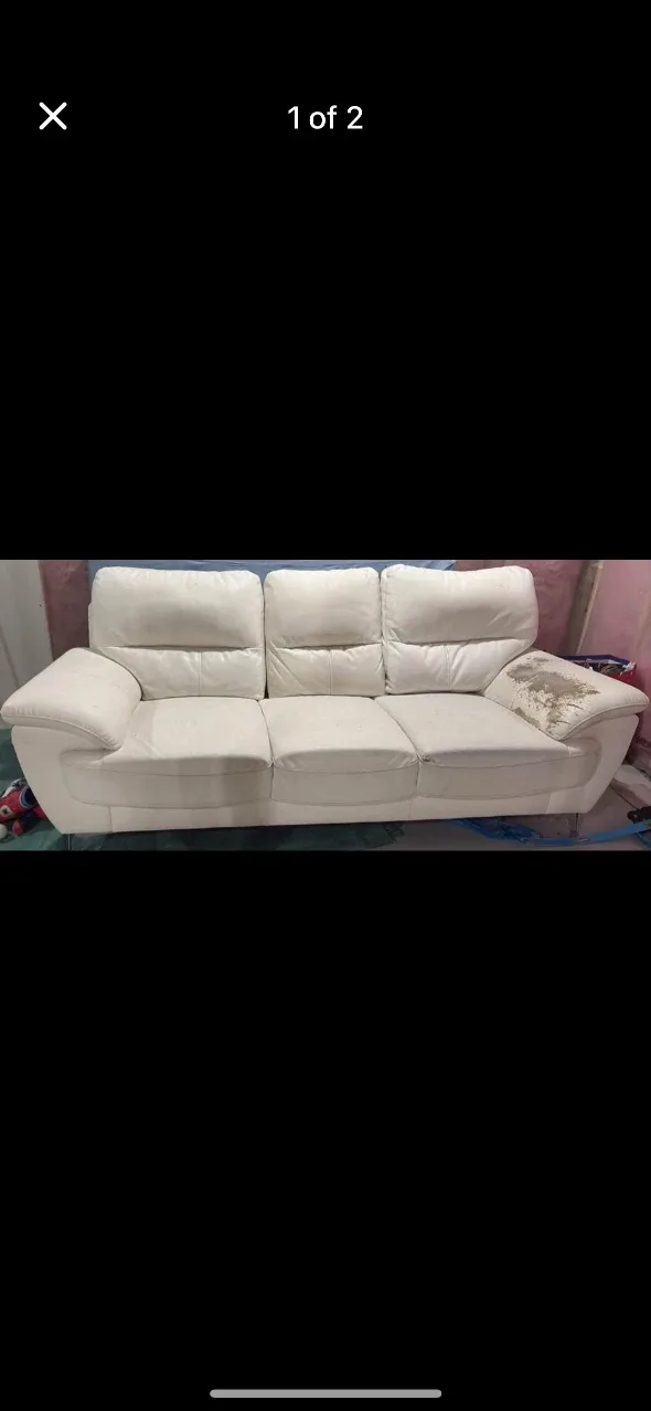 White Leather Sofa Set