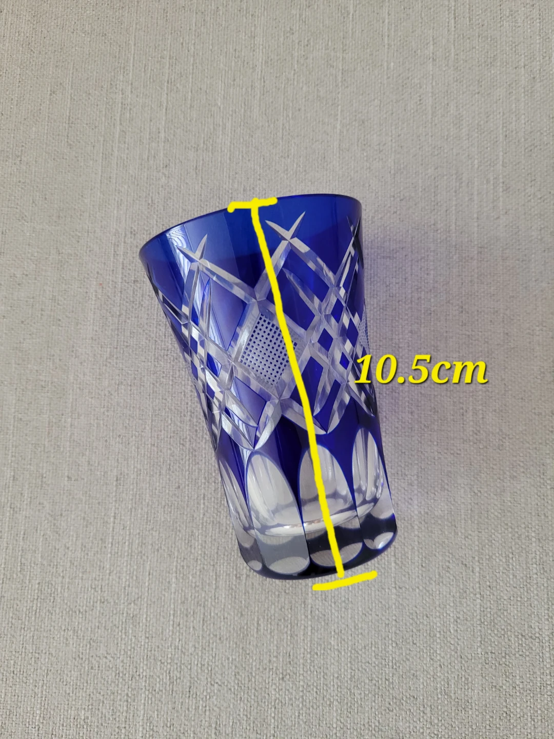 Japanese Edo Kiriko Cut Glass Tumblers Set - Red and Blue - photo 2