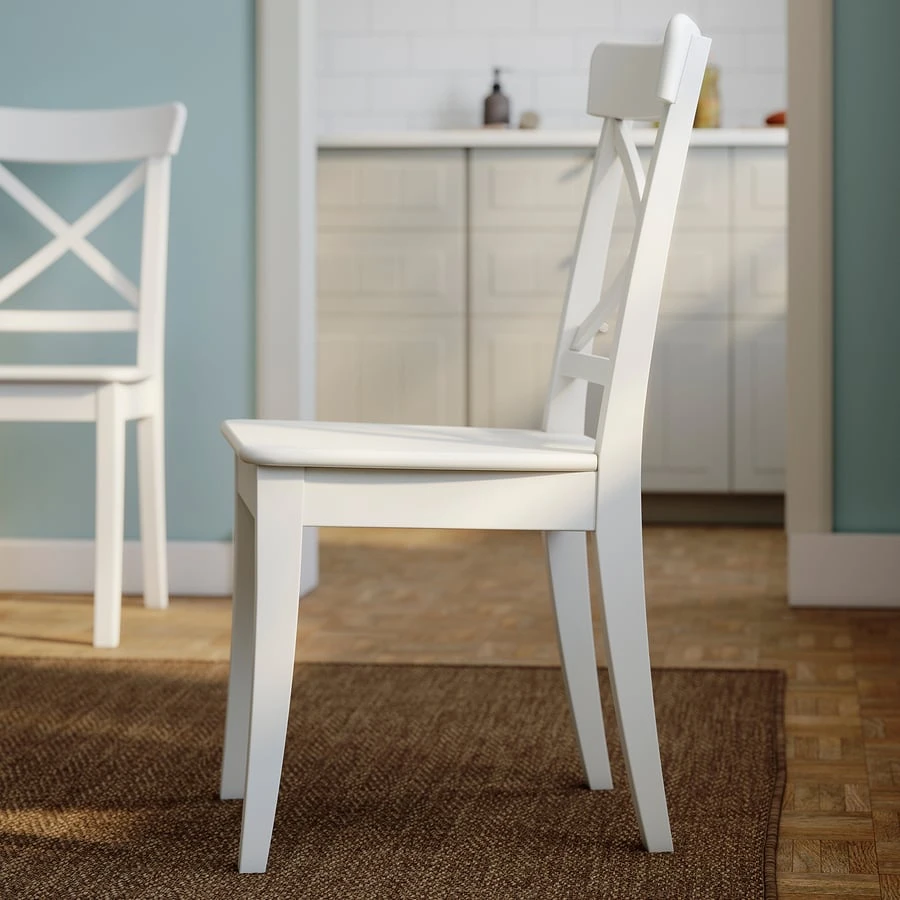 IKEA INGOLF White Chair, Set of Two- Like New!