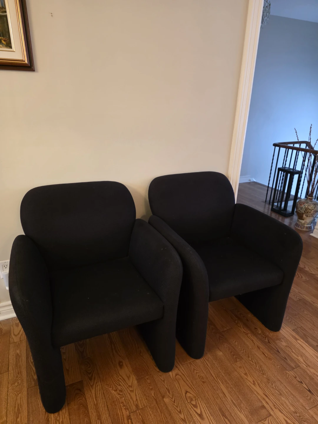 Pair of Black Armchairs