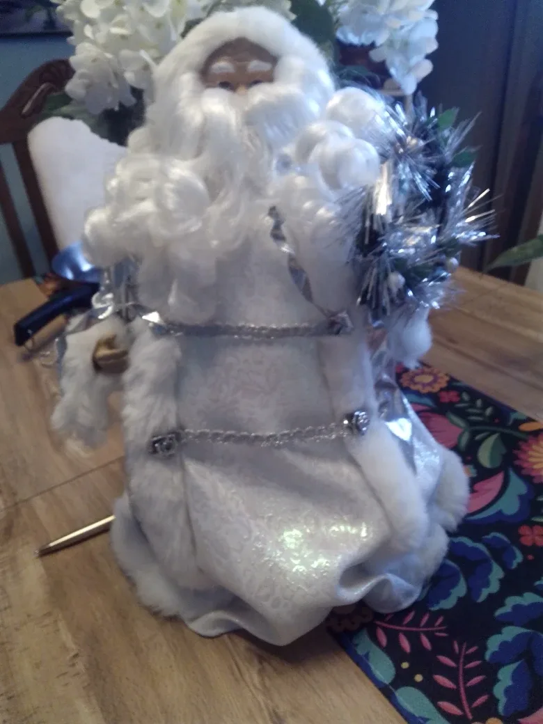 White Santa Clause tree topper