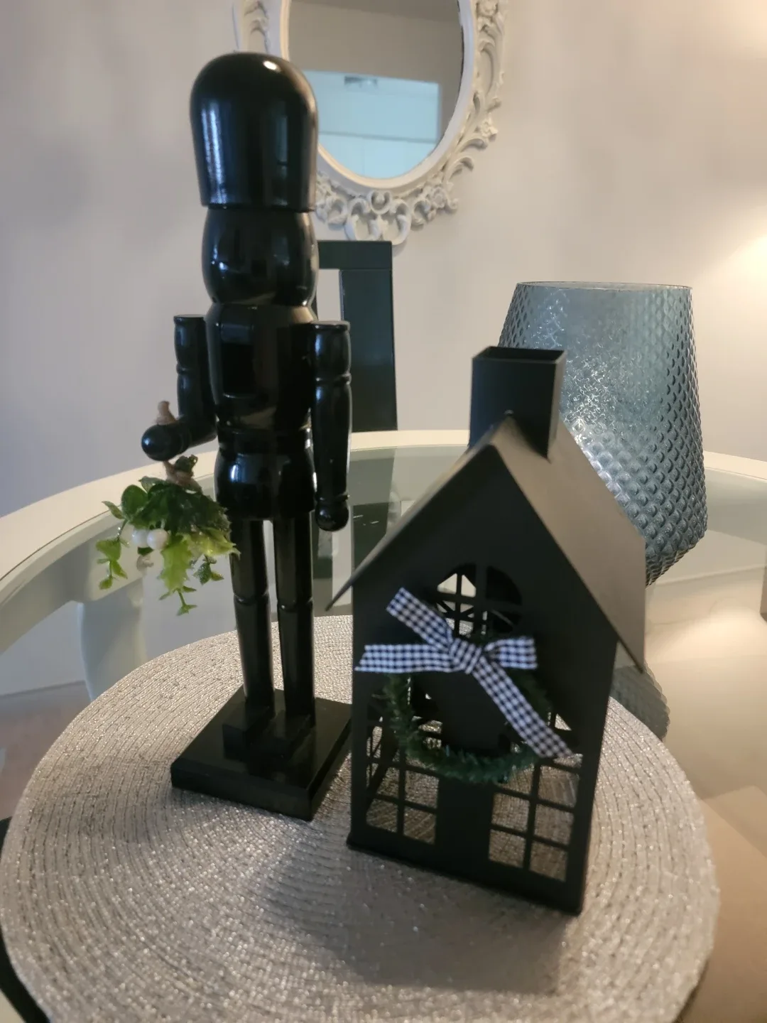 Black Nutcracker & House Decor