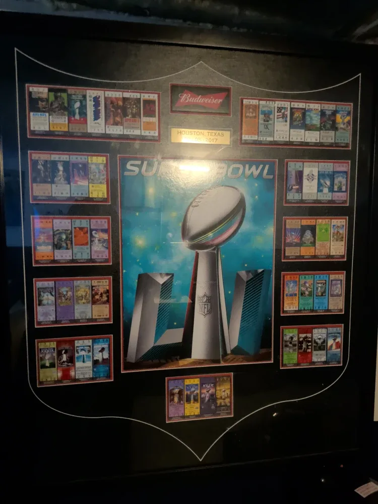 Budweiser Super Bowl Houston 2017 Framed Tickets