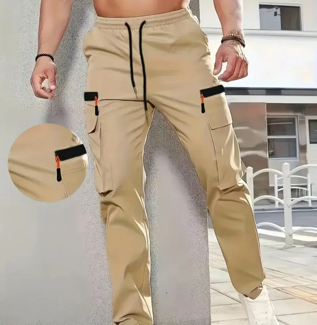 Cargo Pants with Zipper Pockets - Assorted Colours
