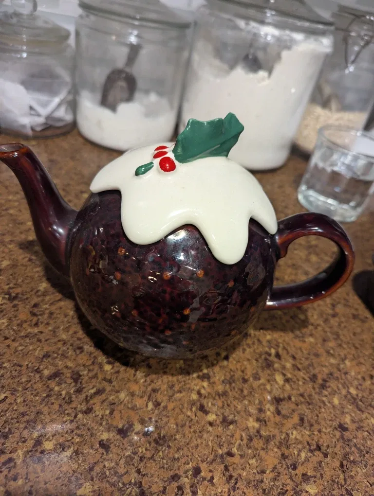 Vintage Christmas Pudding Teapot image indicator(3)