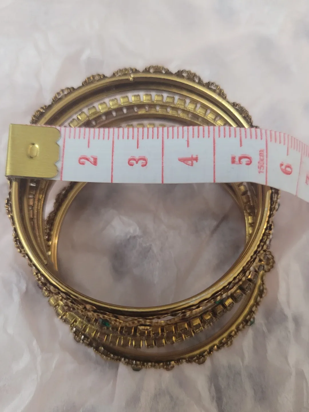 Gold Tone Bangle Set - 2.5 Inch Diameter image indicator(2)