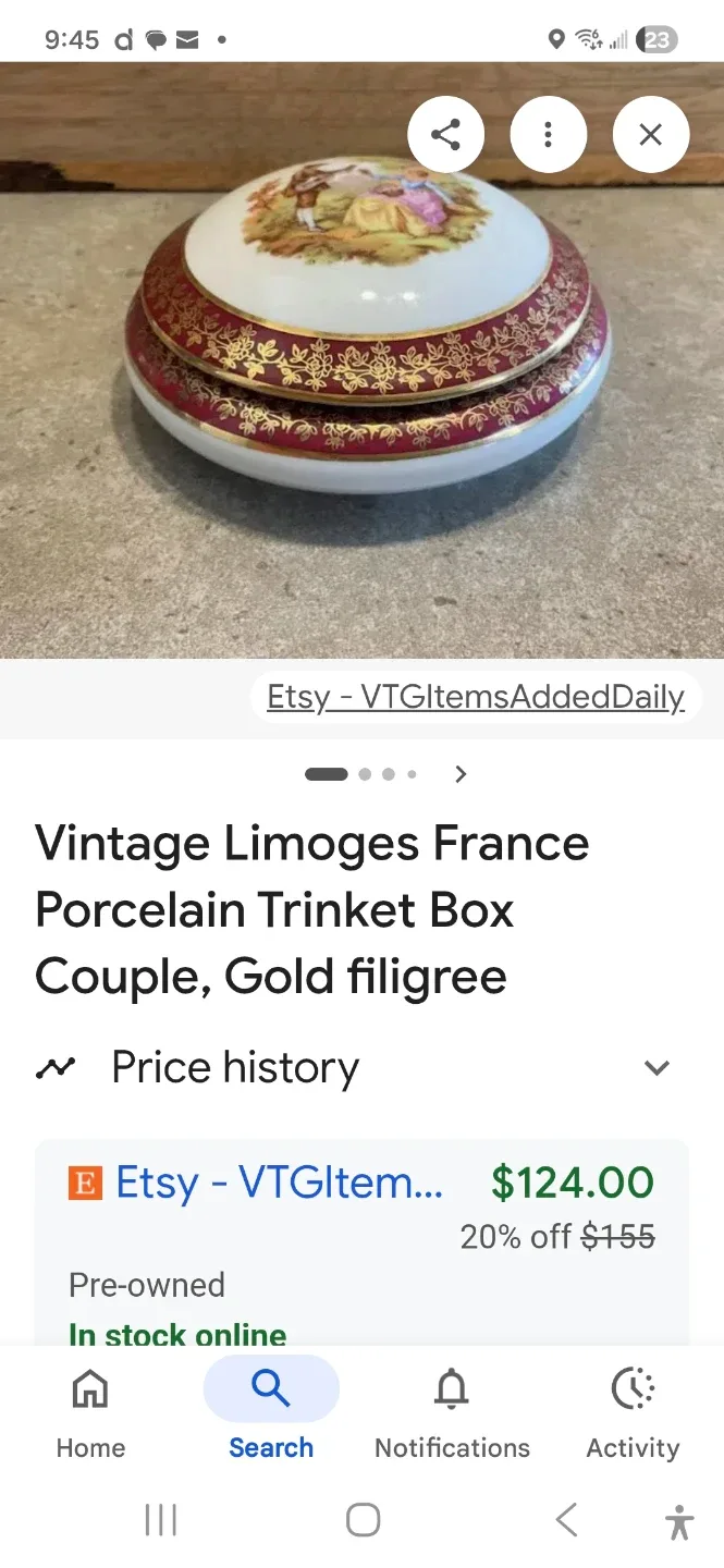 Vintage Limoges France Porcelain Trinket Box image indicator(4)