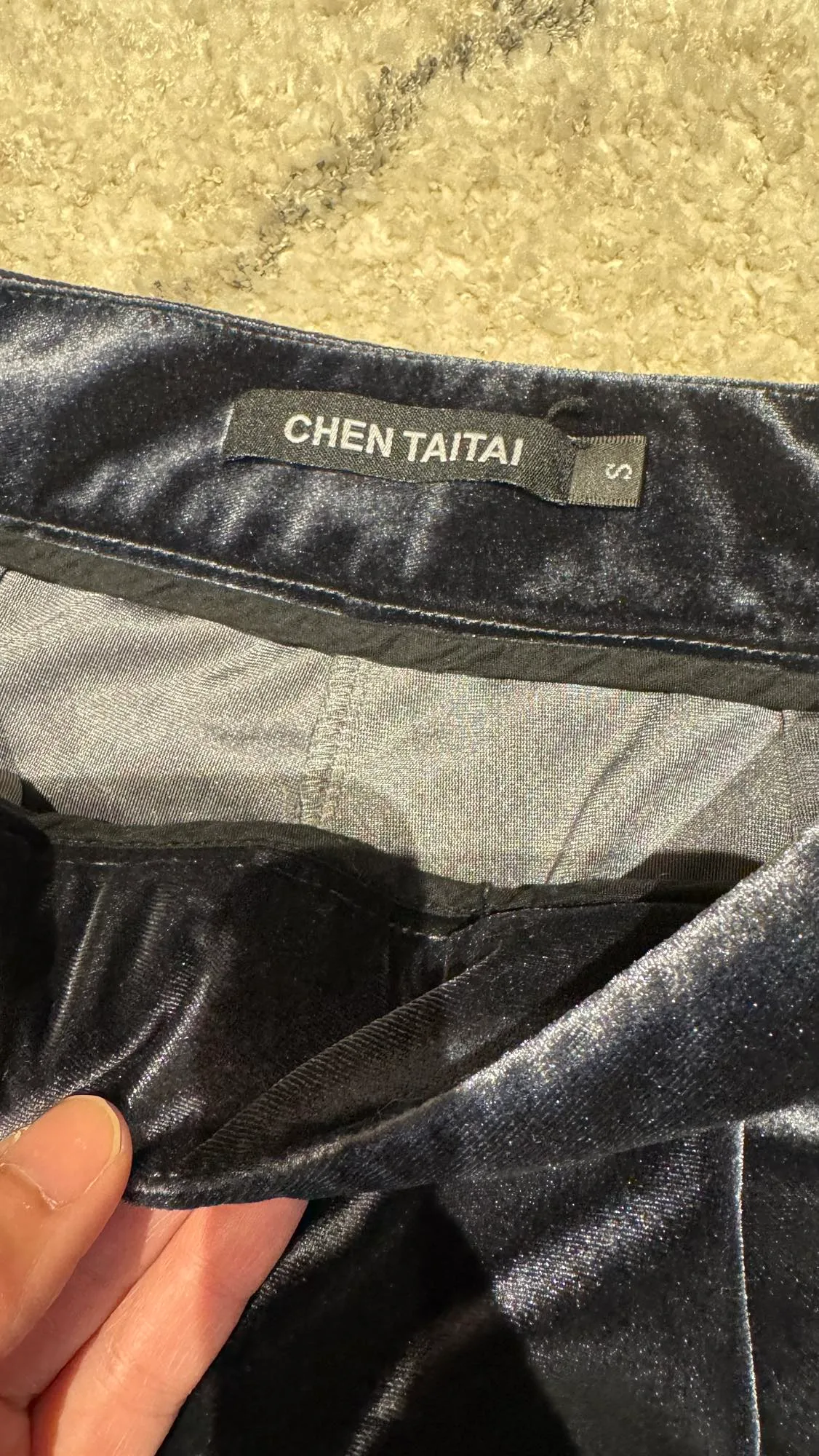 Sold together! Blue grey velvet wide leg pants and glitter tank image indicator(5)