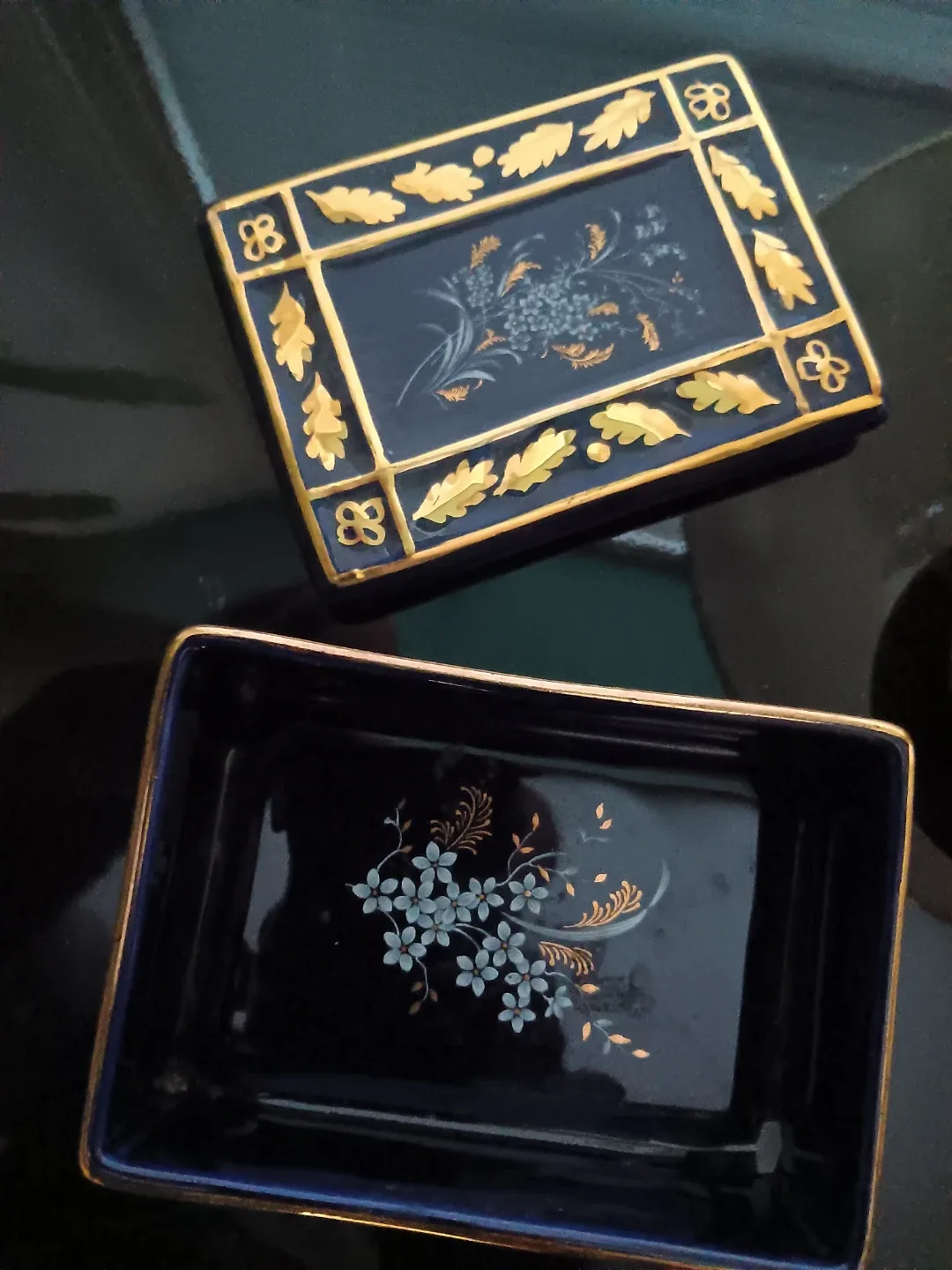 Vintage Navy & Gold Decorative Boxes #cleanout image indicator(3)