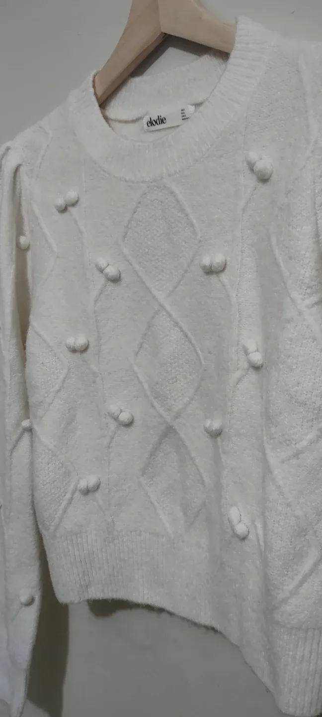 Elodie White Knit Sweater image indicator(3)