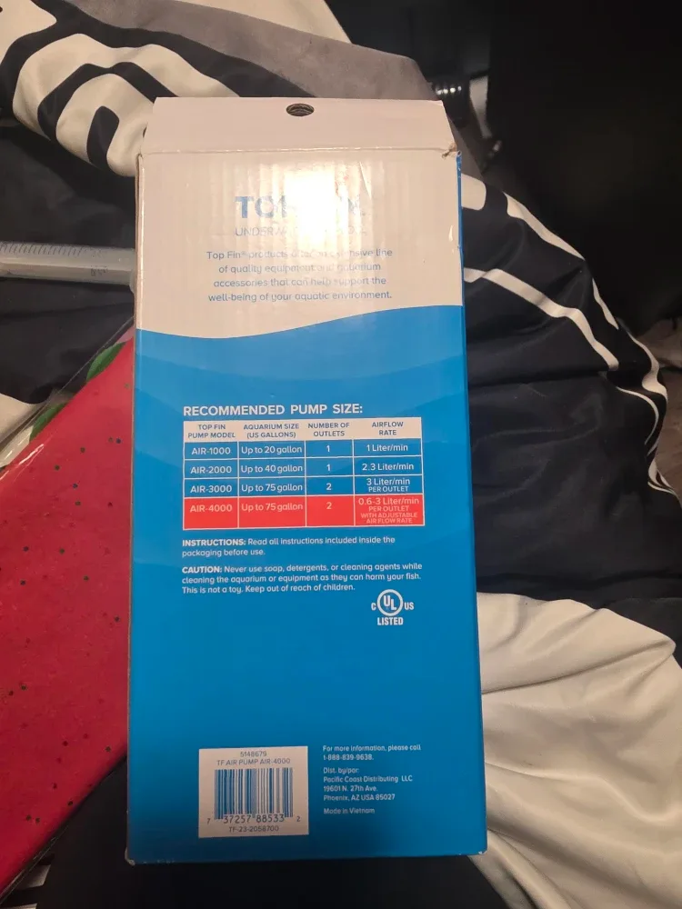 Top Fin AIR-4000 Aquarium Air Pump image indicator(2)