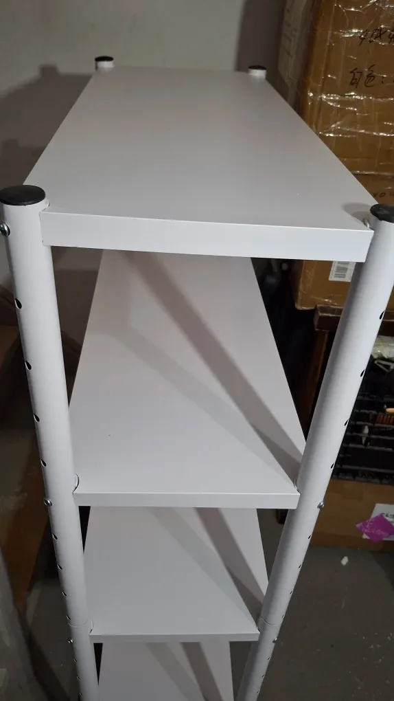 White Metal Shelving Unit (11"x27" h49")