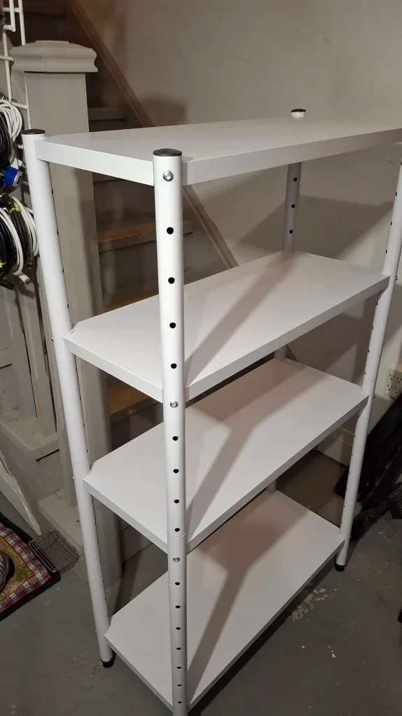 White Metal Shelving Unit (11"x27" h49") image indicator(3)