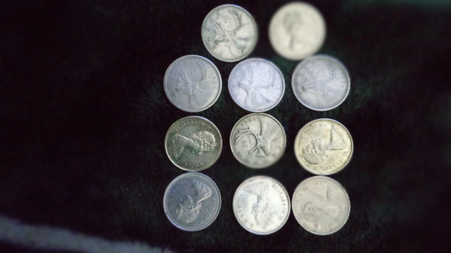 Vintage Canadian Quarter Coins