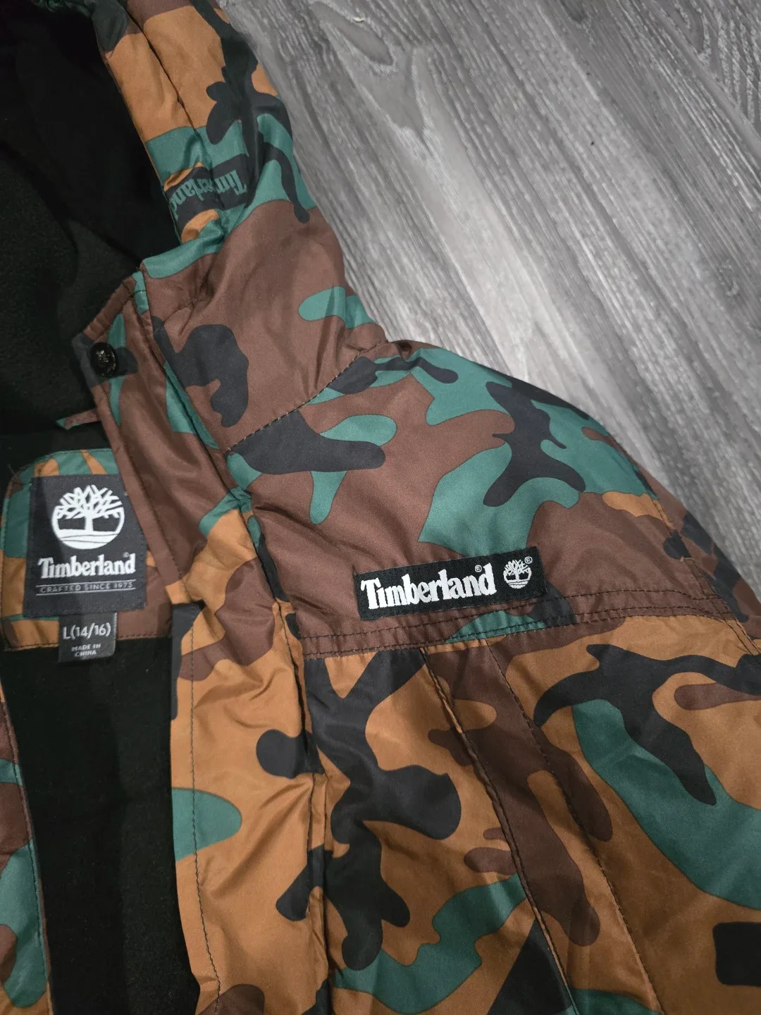 Timberland Camo Winter Jacket Size L (14/16)