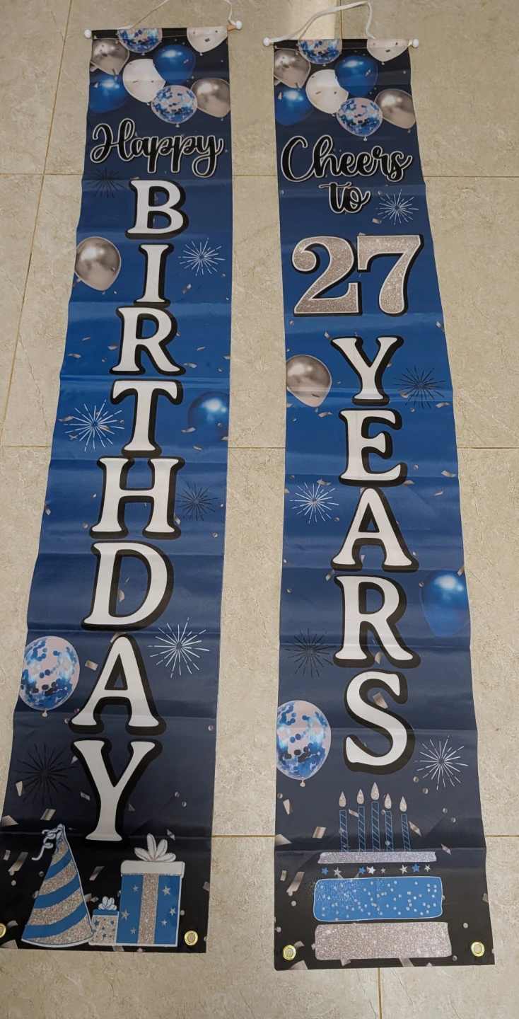 Brand New Happy Birthday Banner and Cheers to 27 Years Banner