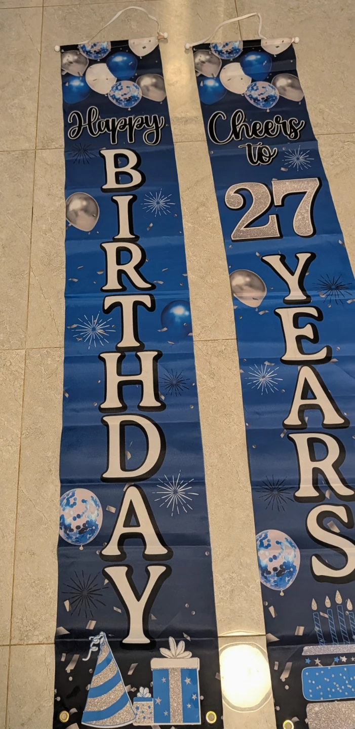 Brand New Happy Birthday Banner and Cheers to 27 Years Banner - photo 2