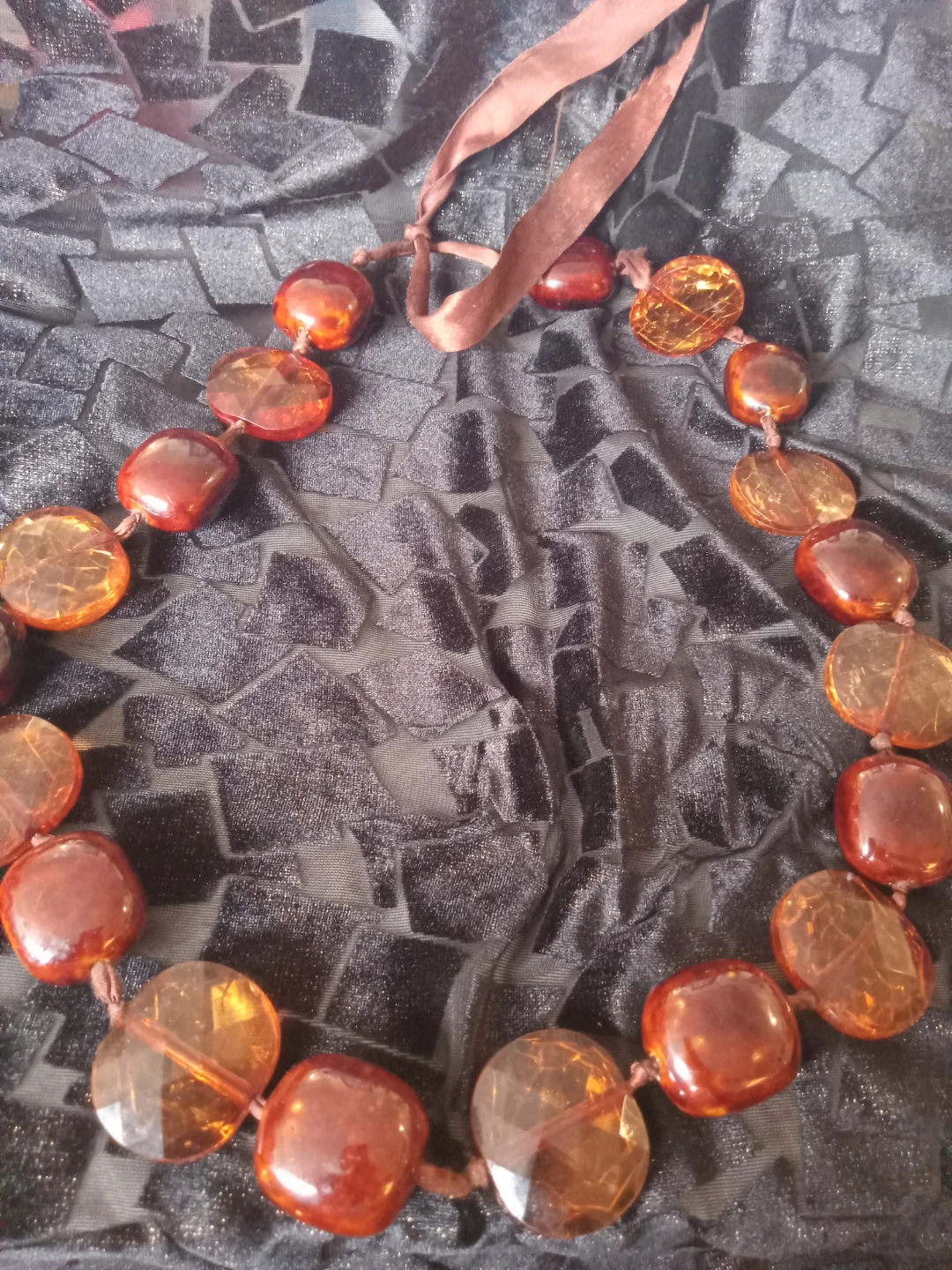 Necklace - Gold, White & Brown - photo 3