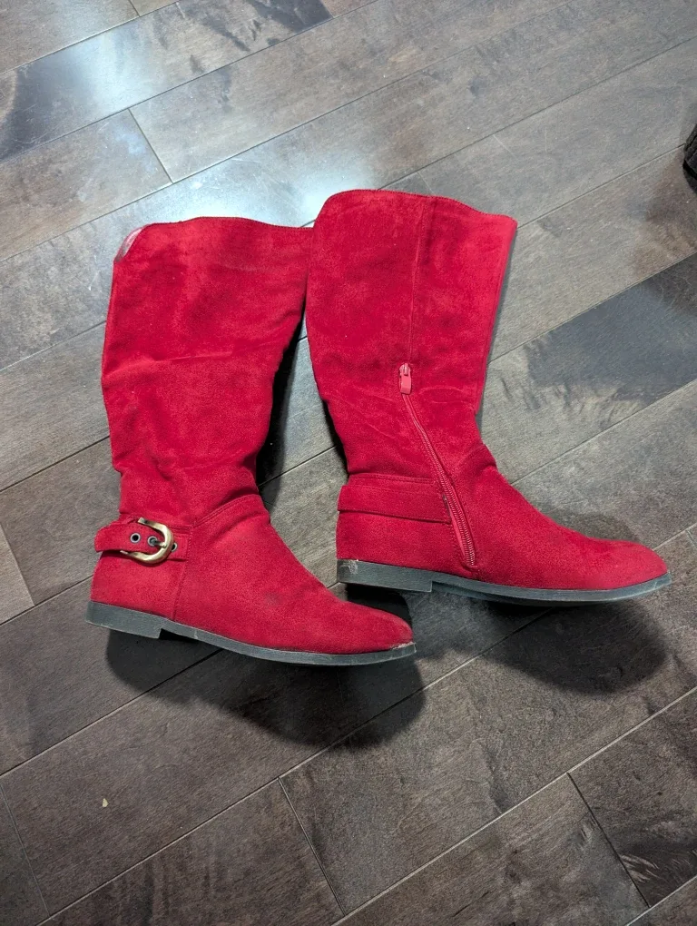 Red Knee-High Boots size 8