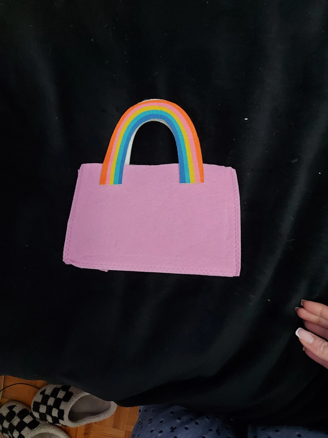 Pink Felt Rainbow Purse