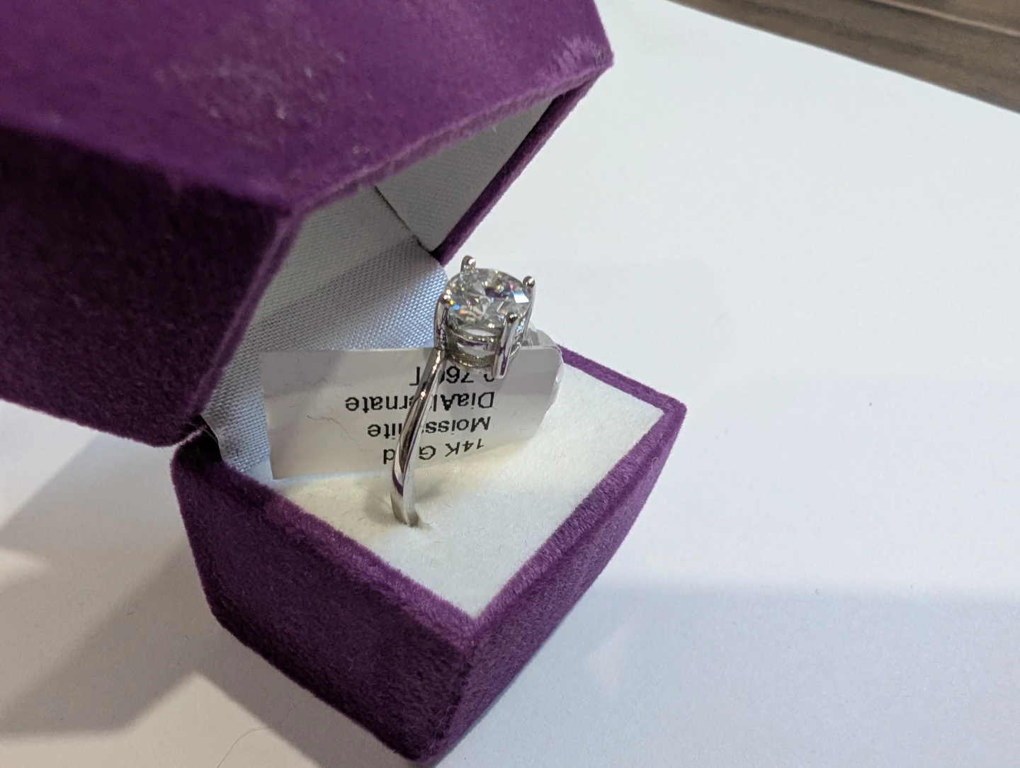 Brand New 14K White Gold Moissanite Ring For Sale - photo 2