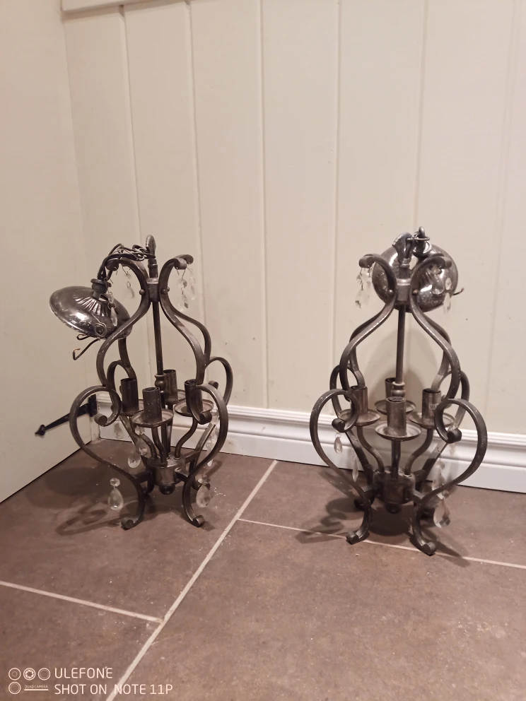 Pair of Metal  ceiling  light fixtures