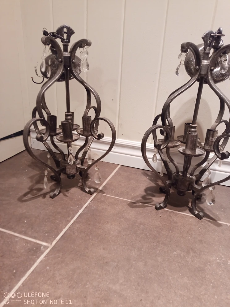 Pair of Metal  ceiling  light fixtures - photo 2