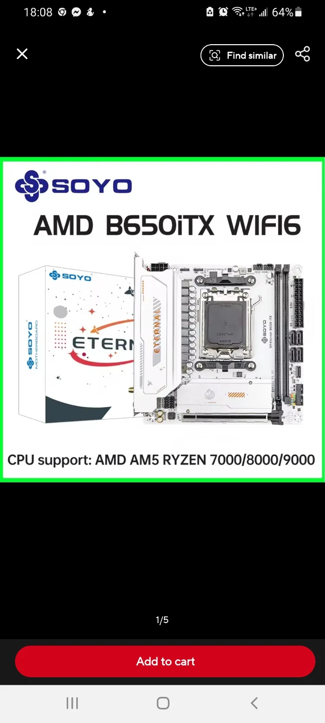 SOYO AMD B650iTX WIFI6 Motherboard - New