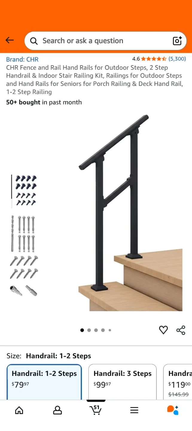 CHR Handrail Kit for 1-2 Steps