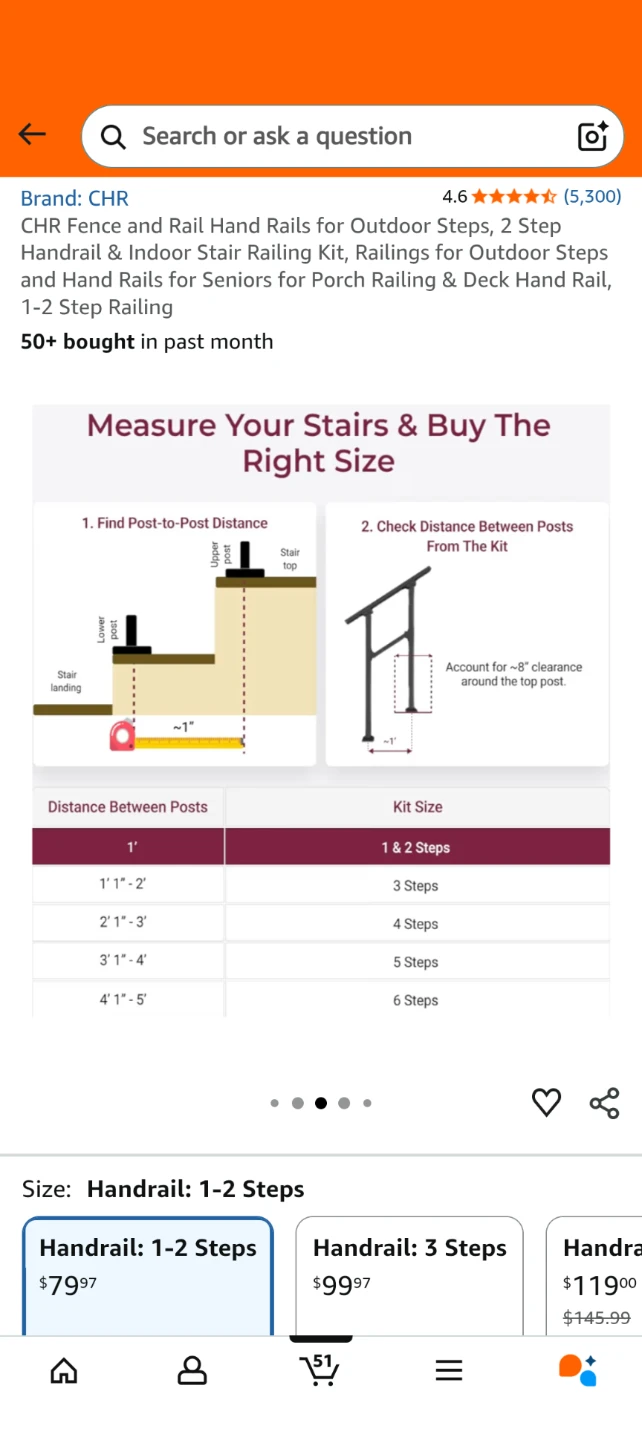 CHR Handrail Kit for 1-2 Steps - photo 3