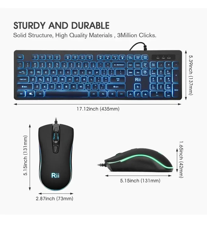 Rii RK105 RGB Keyboard and Mouse Combo - New in Box! image indicator(6)