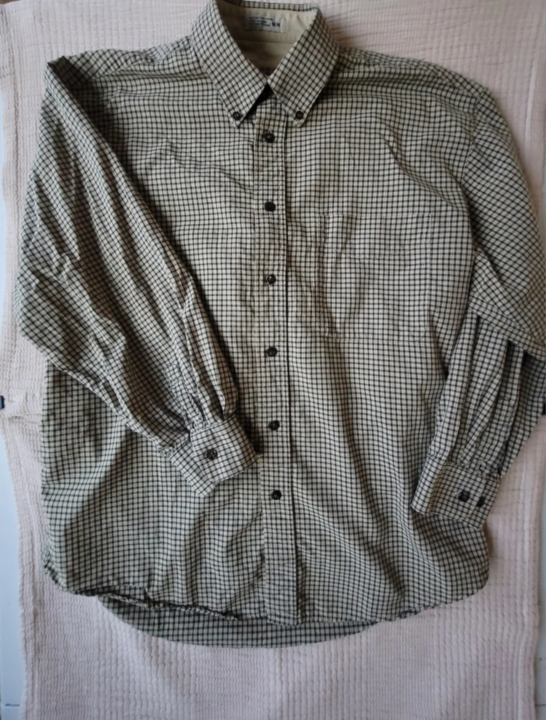 Haggar Generations Plaid Button-Down Shirt - M cotton retro - photo 3