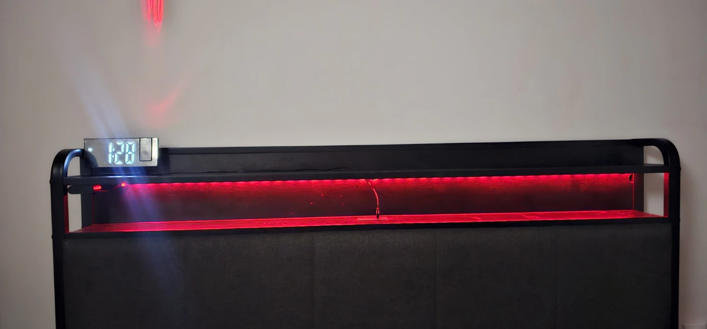 Queen Size Bed Frame with LED Lights and Mattress - photo 4